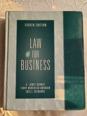 Law For Business 8th Edition Hardcover Book